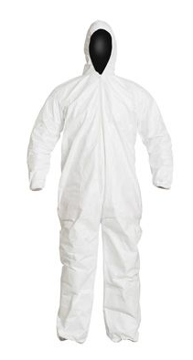 DUPONT™ TYVEK® ISOCLEAN® IC180 COVERALL WITH HOOD, OPTION 0S, WHITE, SIZE M, 25PCS/CTN (PN-IC180SWHMD00250S, D-CODE D15543573)